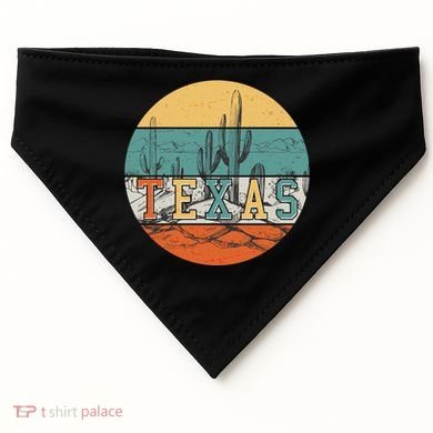 VIntage Texas Desert Cactus Emblem USA-Made Doggie Bandana