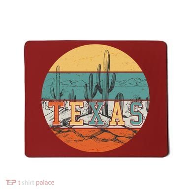 VIntage Texas Desert Cactus Emblem Mousepad