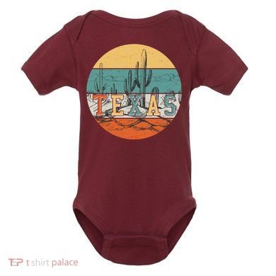 VIntage Texas Desert Cactus Emblem Baby Bodysuit