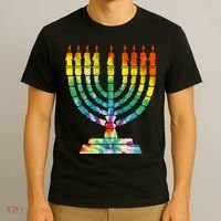 Vintage Tie Dye Hanukkah Menorah Long Sleeve T-Shirt thumb 3