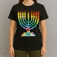 Vintage Tie Dye Hanukkah Menorah Long Sleeve T-Shirt thumb 4