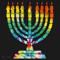 Vintage Tie Dye Hanukkah Menorah Long Sleeve T-Shirt thumb 7
