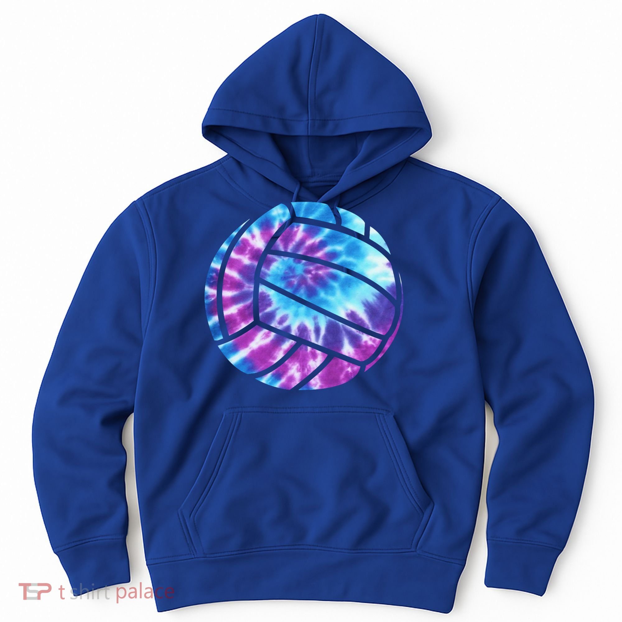 Volleyball Tie Dye Blue Purple Hoodie