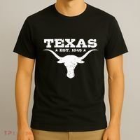 Vintage Texas Distressed Est. 1845 Longhorn Bull = T-Shirt thumb 3