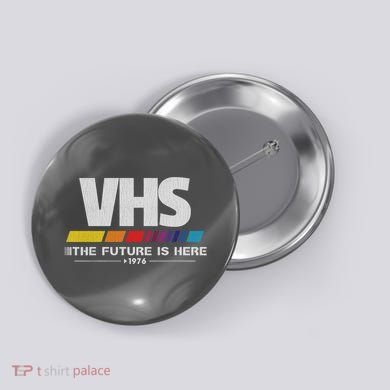 Vhs The Future Is Here 1976 Vintage Button