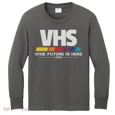 Vhs The Future Is Here 1976 Vintage Kids Long Sleeve Shirt