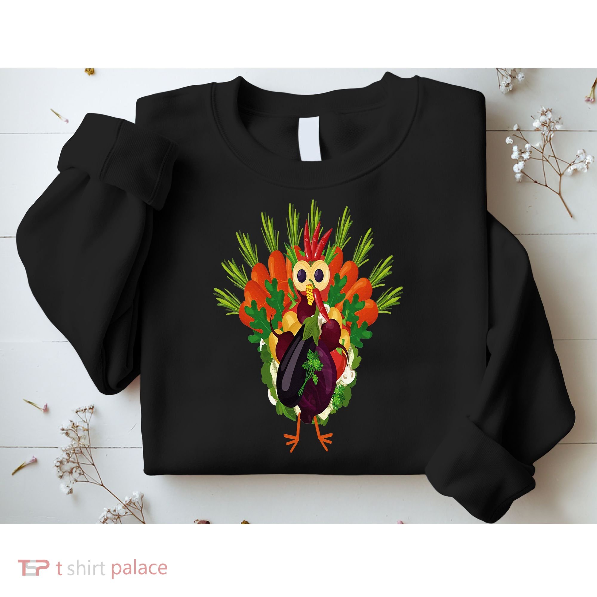 Vegan Thanksgiving Funny Vegetable Meatless Turkey Sweatshirt