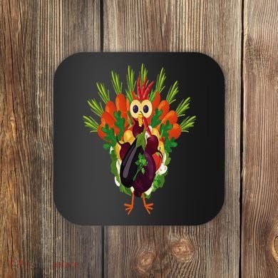 Vegan Thanksgiving Funny Vegetable Meatless Turkey Coaster