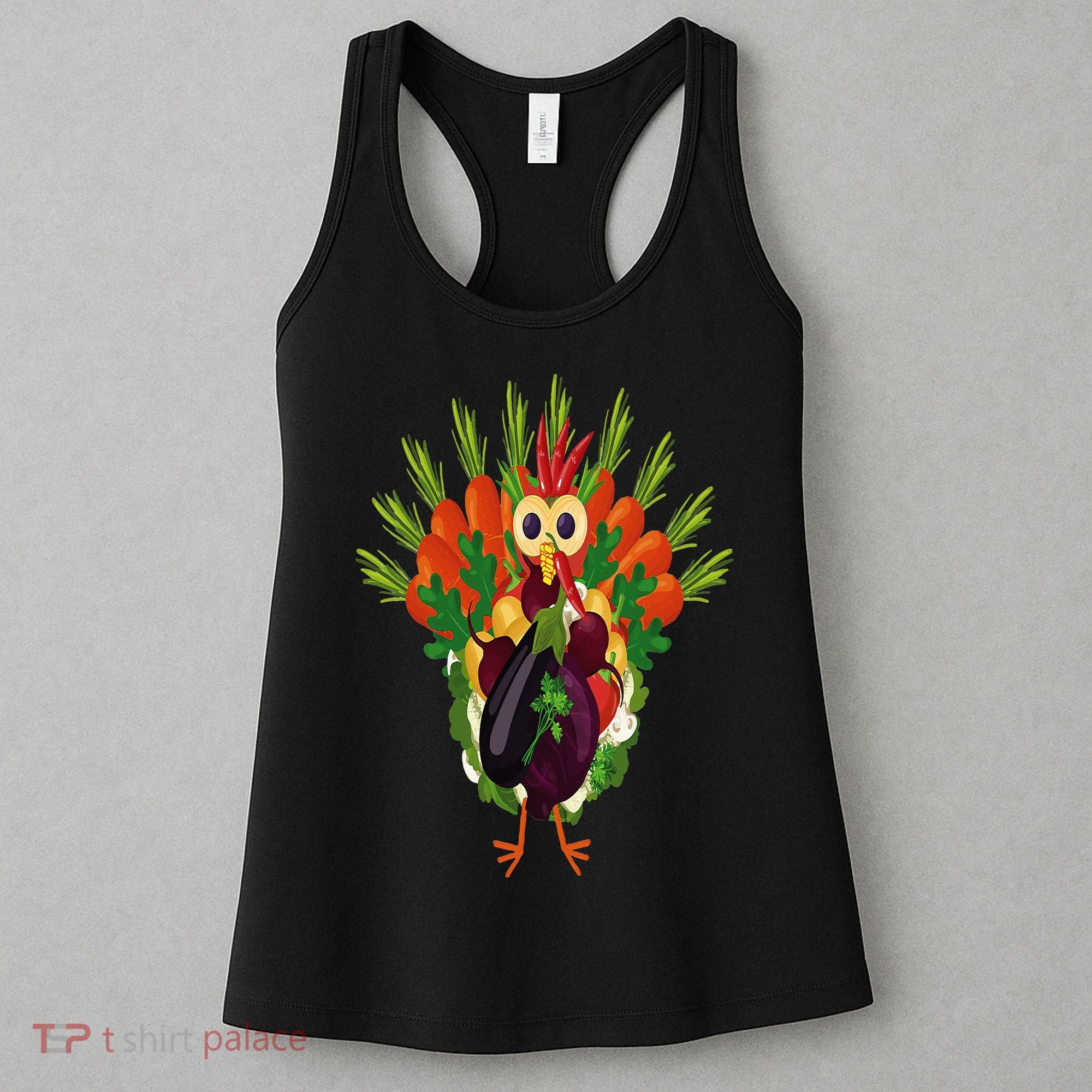 Vegan Thanksgiving Funny Vegetable Meatless Turkey Women's Tank Top