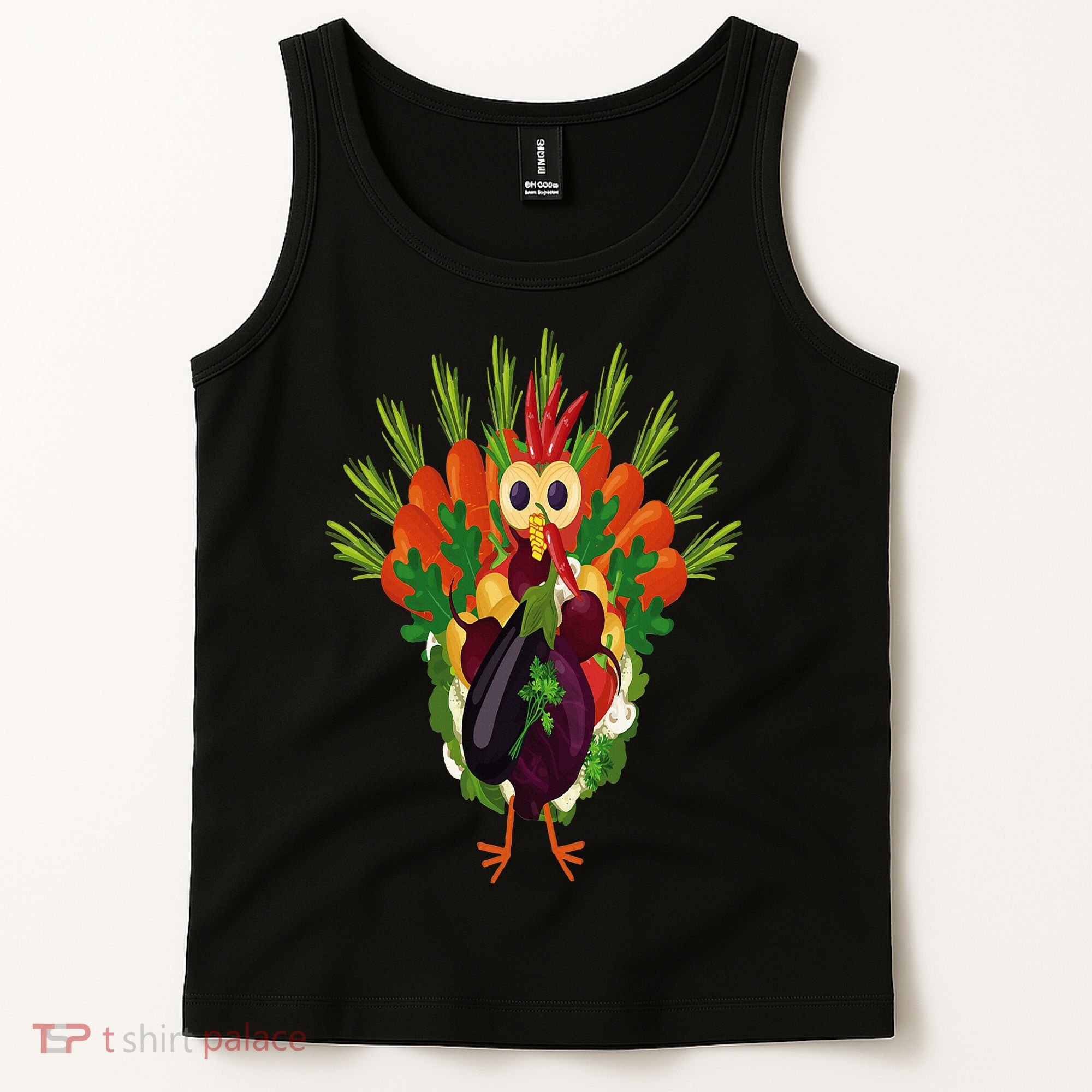 Vegan Thanksgiving Funny Vegetable Meatless Turkey Tank Top