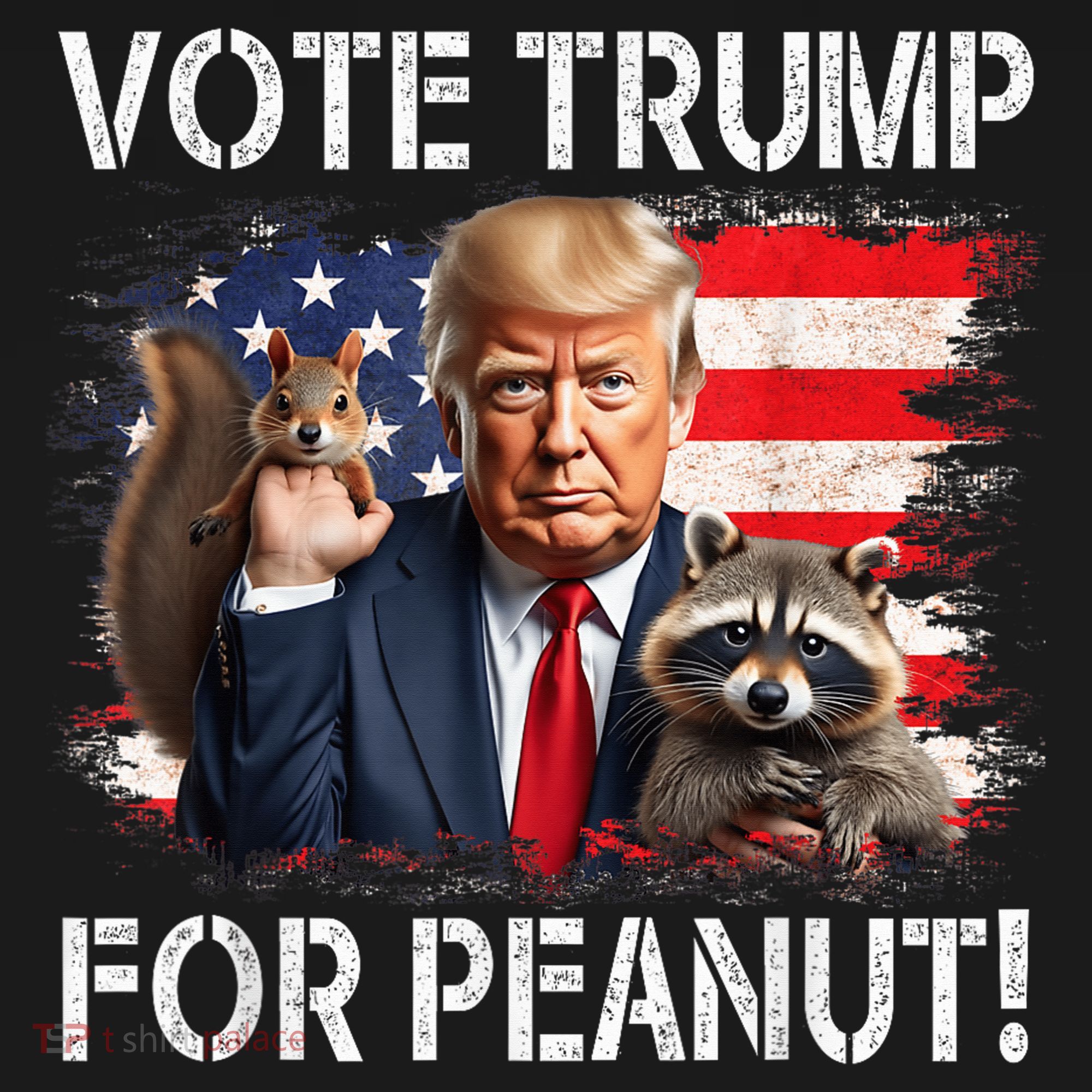 Vote Trump For Peanut The Squirrel Usa Grunged Flag Backpack