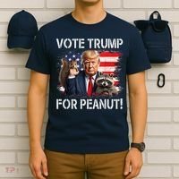 Vote Trump For Peanut The Squirrel Usa Grunged Flag T-Shirt thumb 6