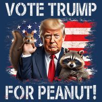 Vote Trump For Peanut The Squirrel Usa Grunged Flag T-Shirt thumb 7