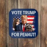 Vote Trump For Peanut The Squirrel Usa Grunged Flag Coaster thumb 0
