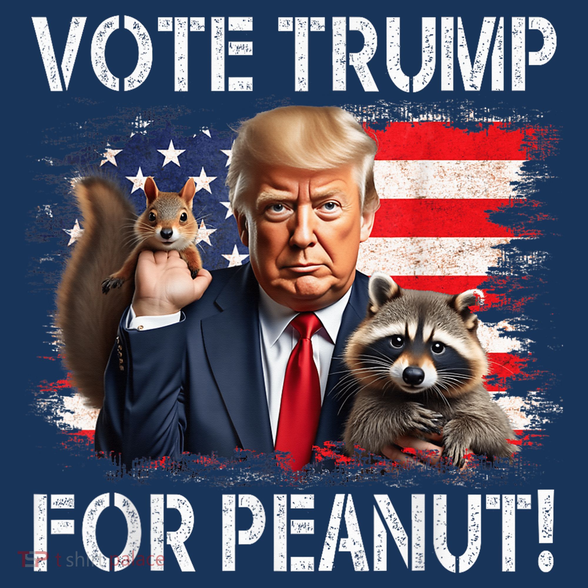 Vote Trump For Peanut The Squirrel Usa Grunged Flag Pajama Set