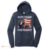 Vote Trump For Peanut The Squirrel Usa Grunged Flag Women's Hoodie thumb 0
