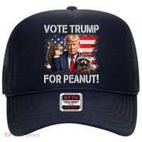 Vote Trump For Peanut The Squirrel Usa Grunged Flag Hat thumb 0