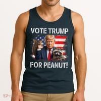 Vote Trump For Peanut The Squirrel Usa Grunged Flag Tank Top thumb 3