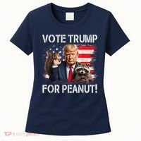 Vote Trump For Peanut The Squirrel Usa Grunged Flag Women's T-Shirt thumb 0