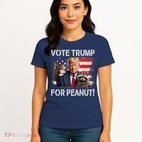 Vote Trump For Peanut The Squirrel Usa Grunged Flag Women's T-Shirt thumb 4