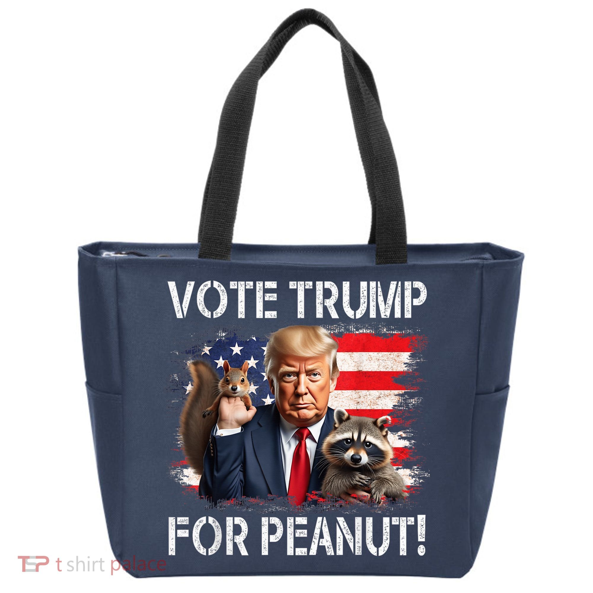 Vote Trump For Peanut The Squirrel Usa Grunged Flag Tote Bag