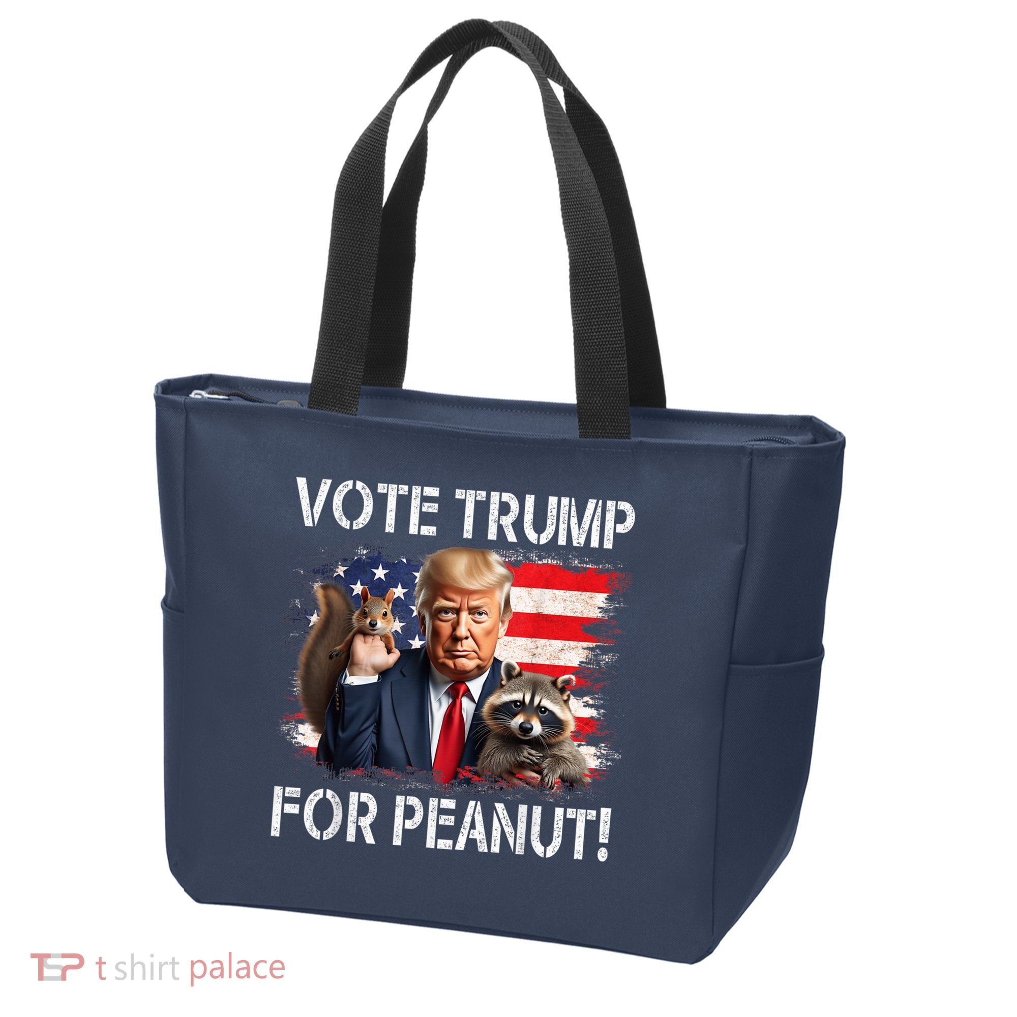 Vote Trump For Peanut The Squirrel Usa Grunged Flag Tote Bag