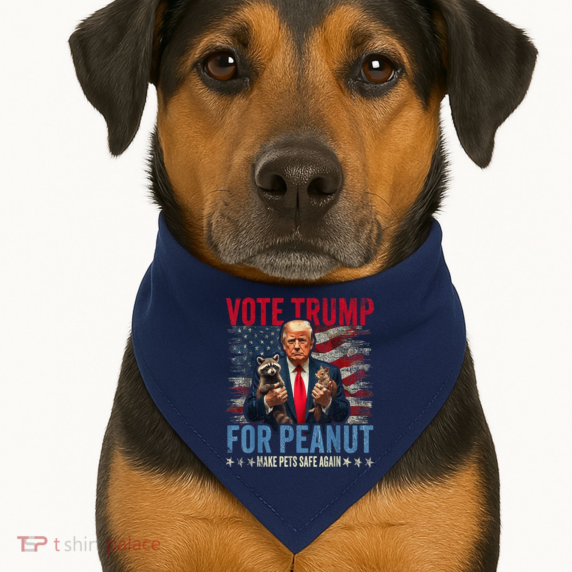 Vote Trump For Peanut The Squirrel Make Pets Safe Again Us President USA-Made Doggie Bandana