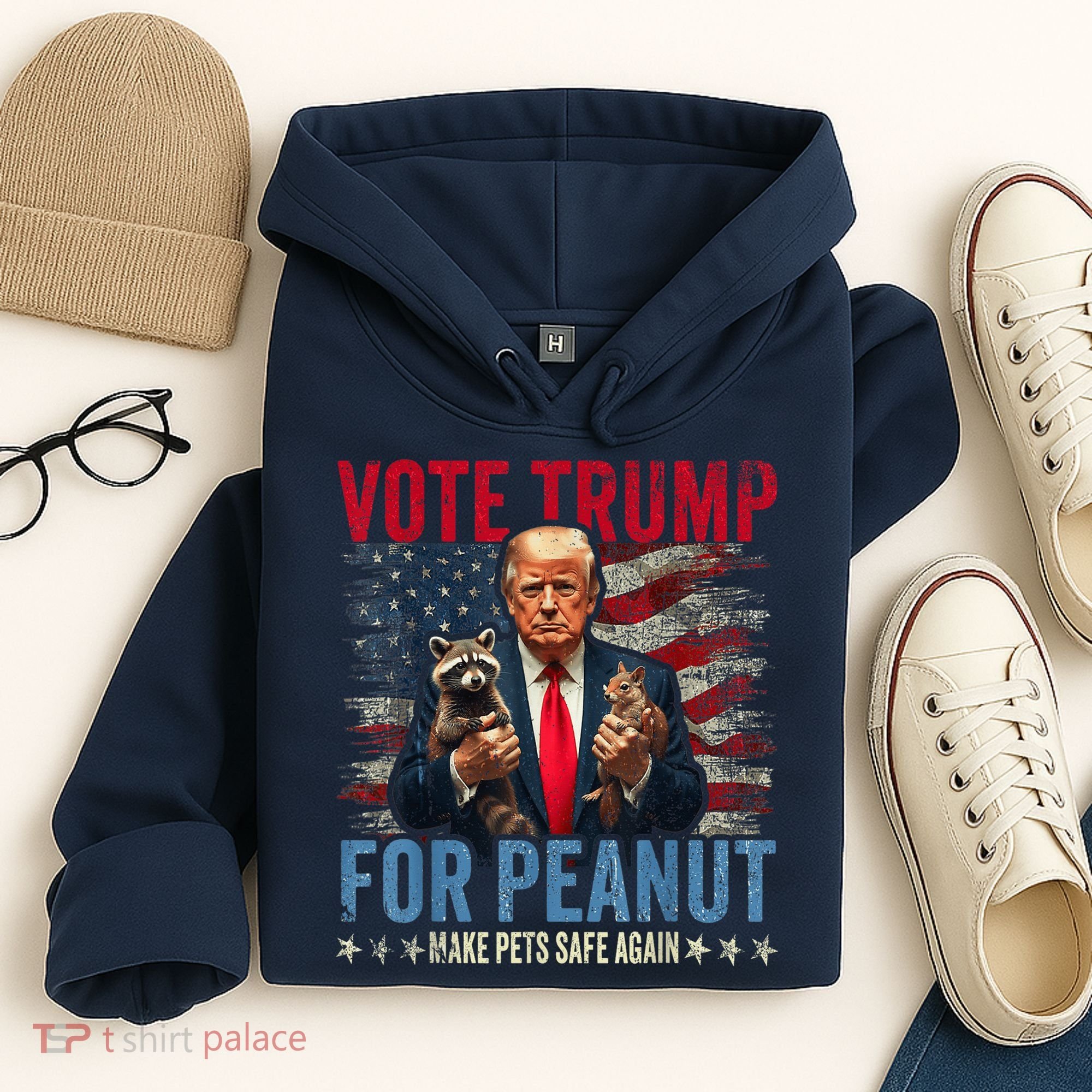 Vote Trump For Peanut The Squirrel Make Pets Safe Again Us President Hoodie