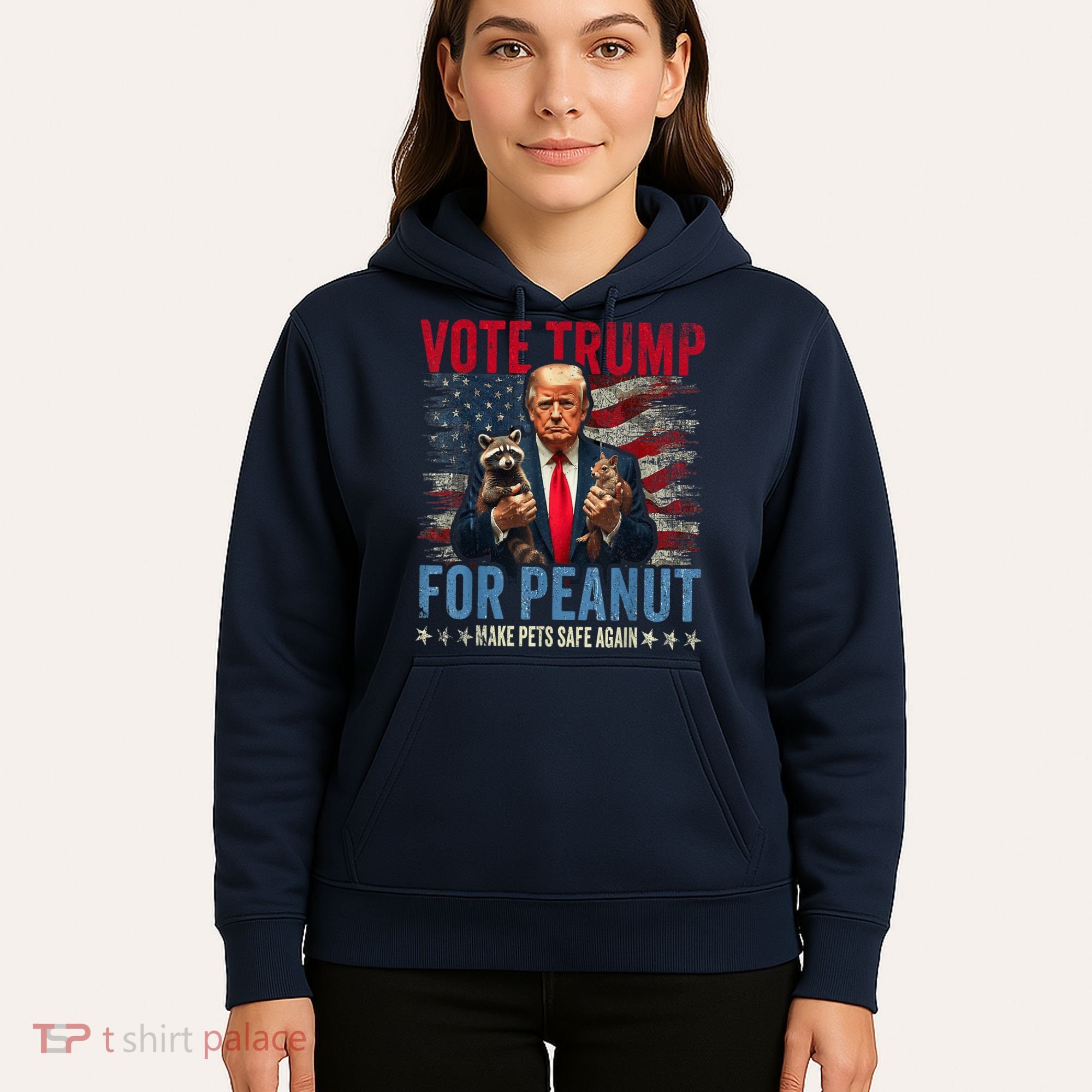 Vote Trump For Peanut The Squirrel Make Pets Safe Again Us President Hoodie