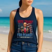 Vote Trump For Peanut The Squirrel Make Pets Safe Again Us President Women's Tank Top thumb 2