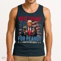 Vote Trump For Peanut The Squirrel Make Pets Safe Again Us President Tank Top thumb 3