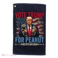 Vote Trump For Peanut The Squirrel Make Pets Safe Again Us President Golf Towel thumb 0