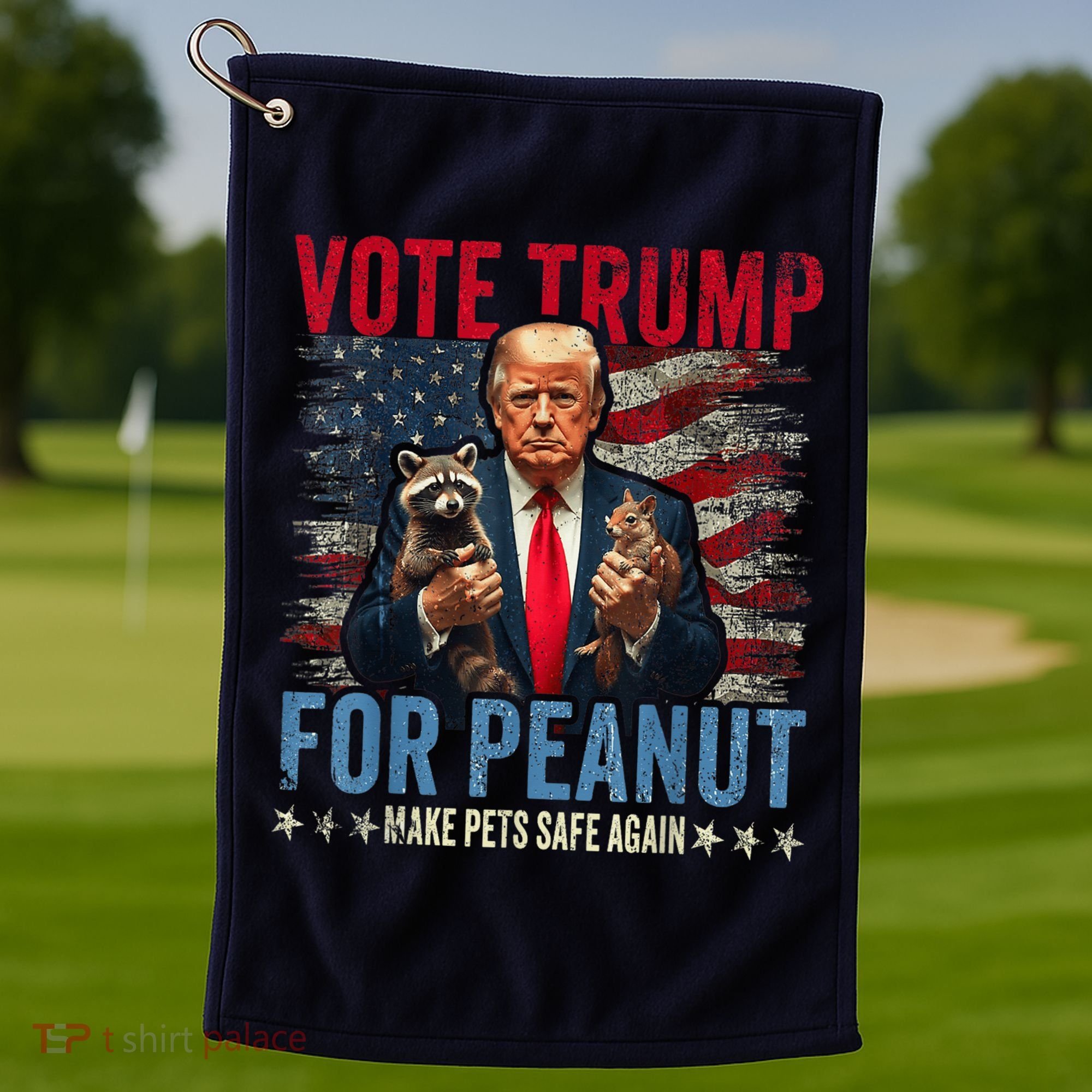 Vote Trump For Peanut The Squirrel Make Pets Safe Again Us President Golf Towel