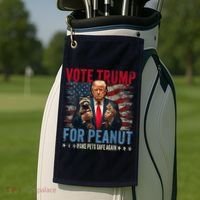 Vote Trump For Peanut The Squirrel Make Pets Safe Again Us President Golf Towel thumb 2