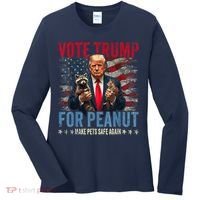 Vote Trump For Peanut The Squirrel Make Pets Safe Again Us President Women's Long Sleeve Shirt thumb 0