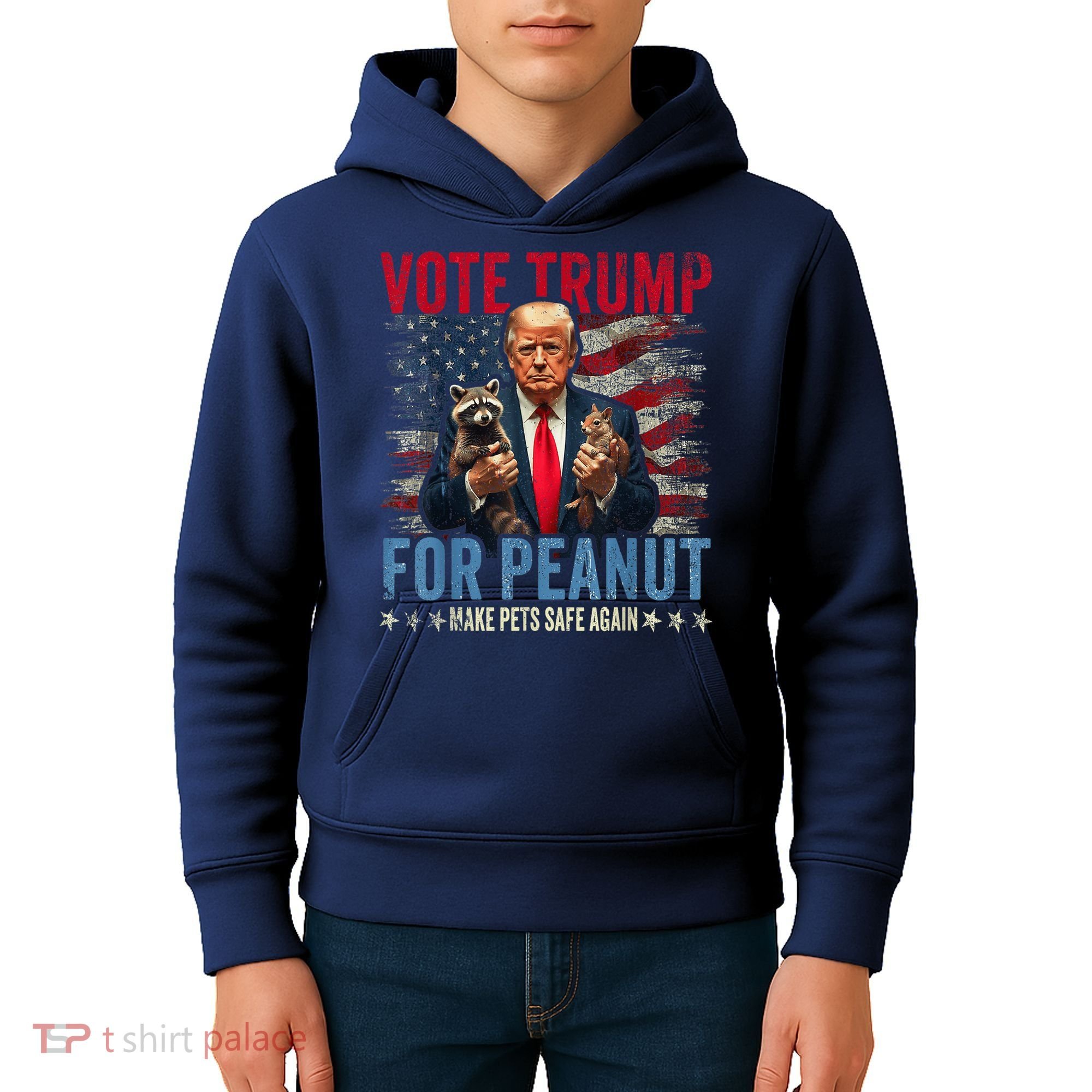 Vote Trump For Peanut The Squirrel Make Pets Safe Again Us President Kids Hoodie