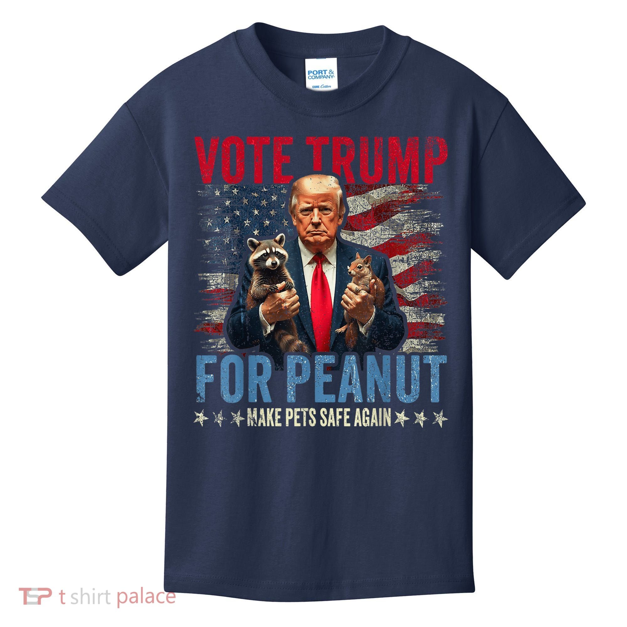 Vote Trump For Peanut The Squirrel Make Pets Safe Again Us President Kids T-Shirt