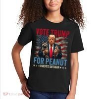 Vote Trump For Peanut The Squirrel Make Pets Safe Again Us President Kids T-Shirt thumb 2