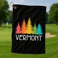 Vermont T Funny Golf Towel thumb 1