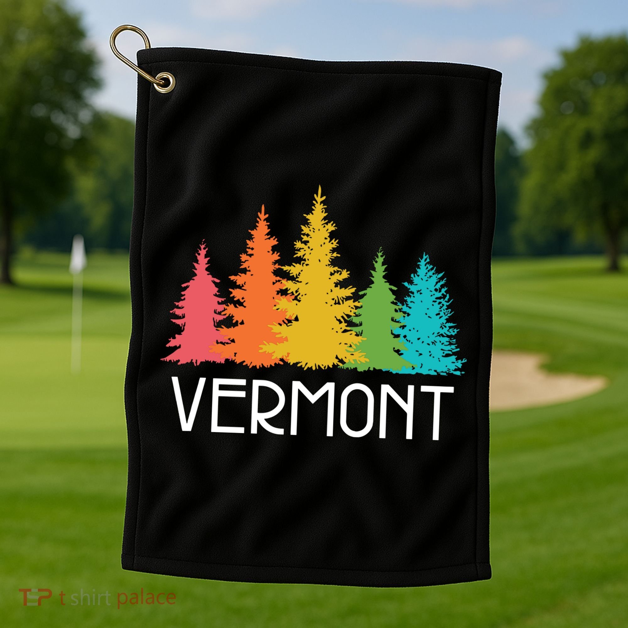 Vermont T Funny Golf Towel