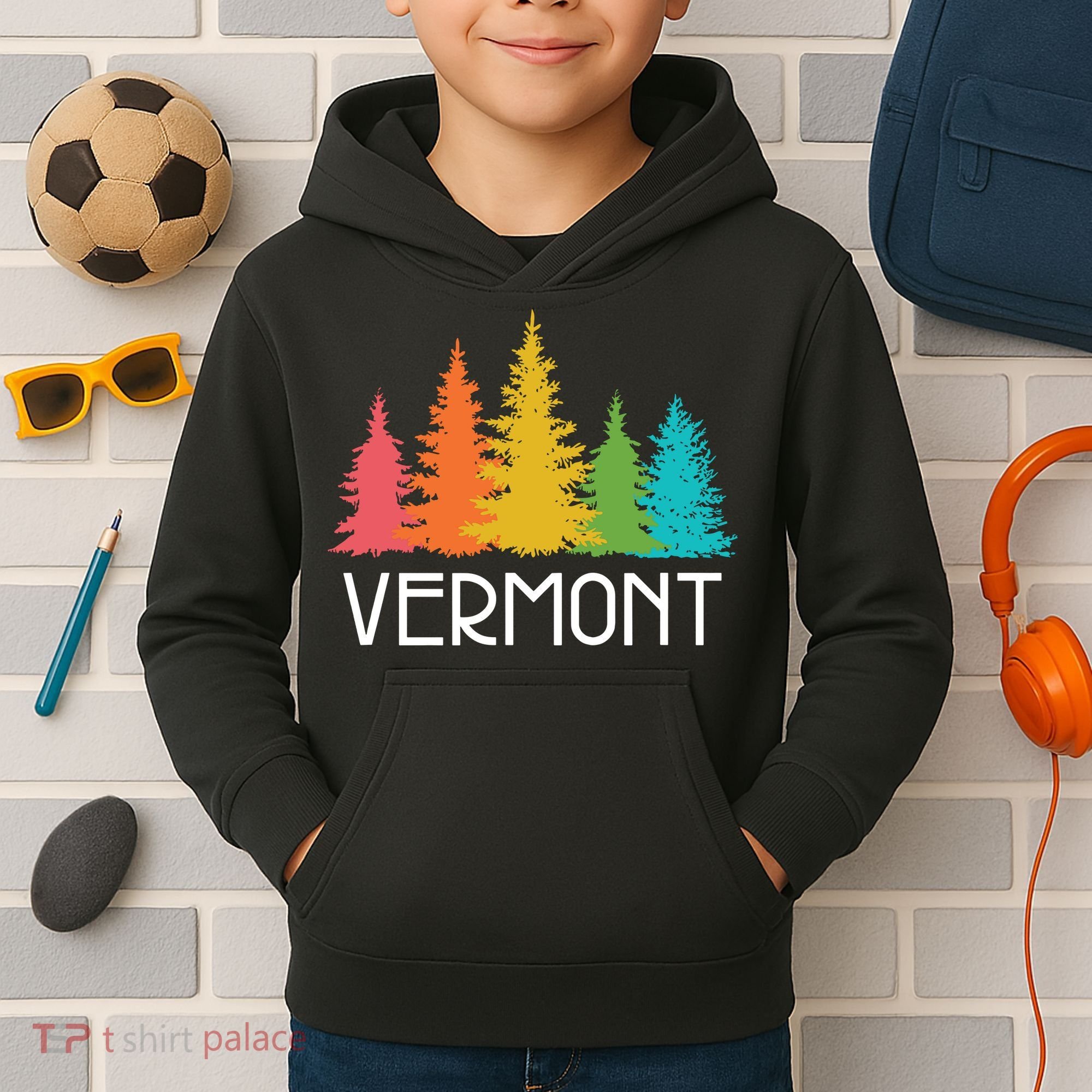 Vermont T Funny Kids Hoodie