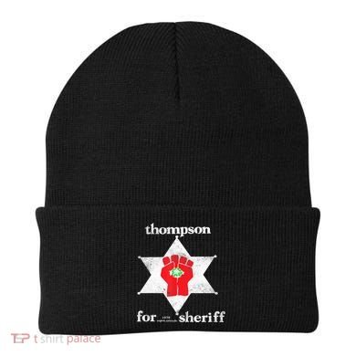 Vintage Thompsons For Sheriff Retro 1970 Distressed Tee Beanie