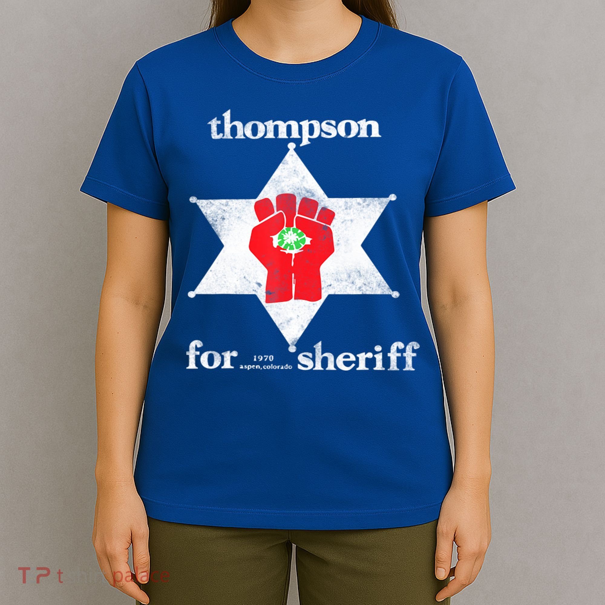 Vintage Thompsons For Sheriff Retro 1970 Distressed Tee T-Shirt