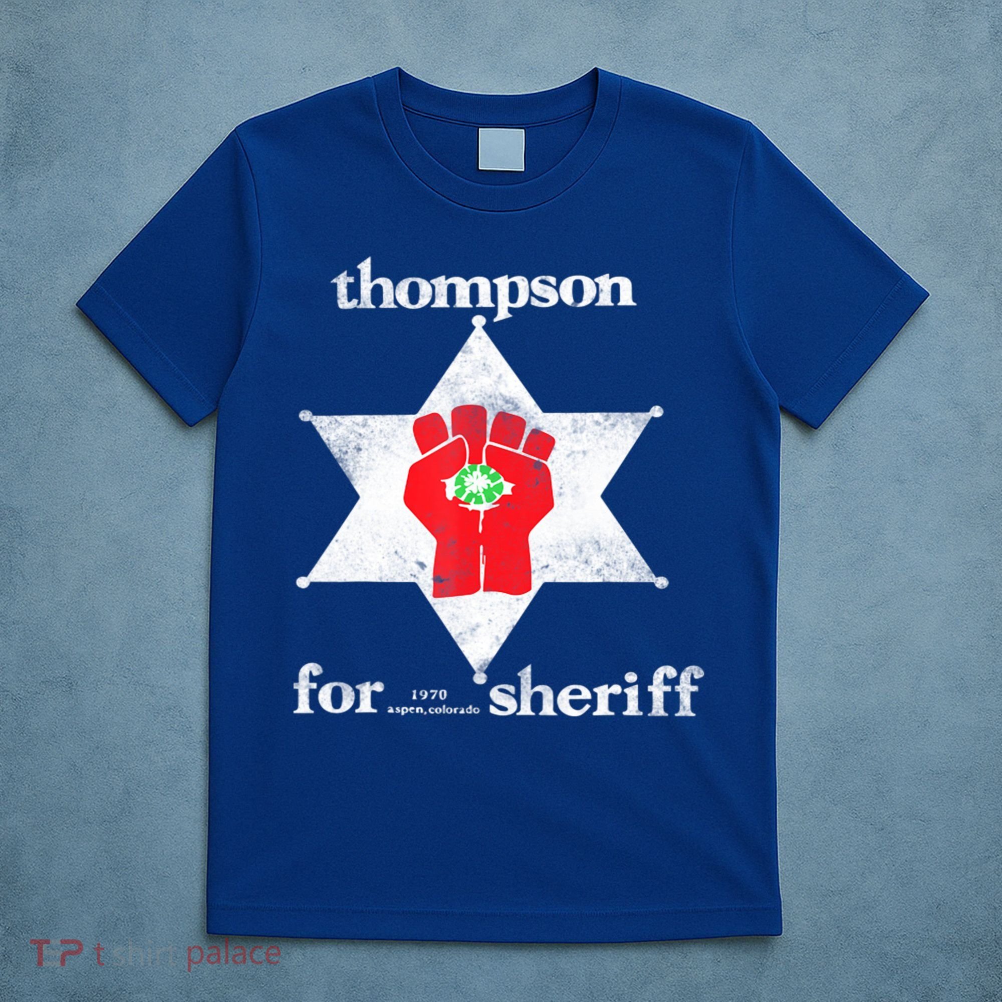 Vintage Thompsons For Sheriff Retro 1970 Distressed Tee T-Shirt