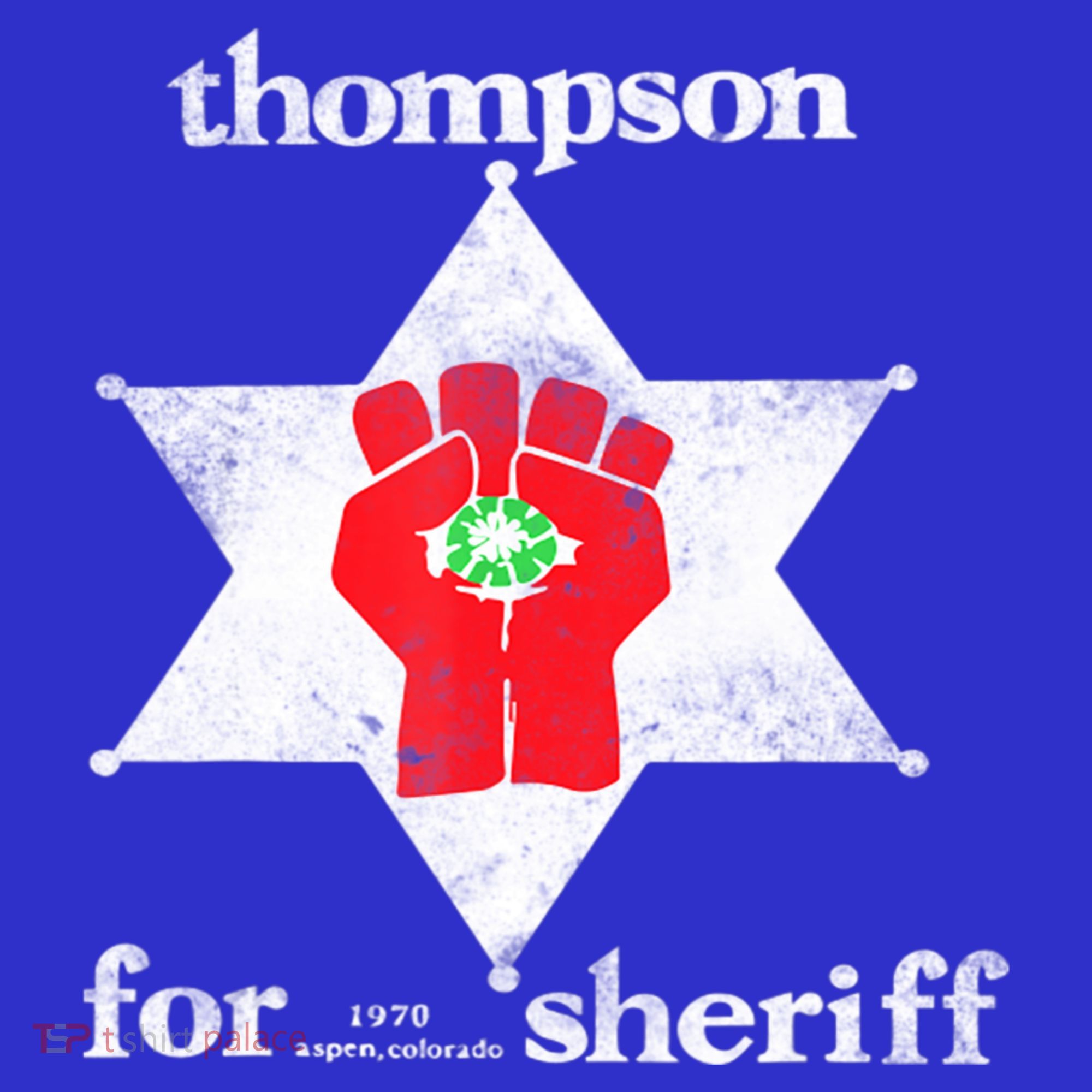 Vintage Thompsons For Sheriff Retro 1970 Distressed Tee T-Shirt