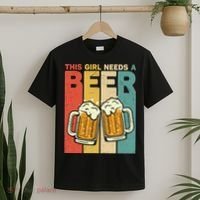 Vintage This Girl Needs A Beer Beer Lover Drinking Team Beer Gift T-Shirt thumb 2