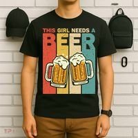 Vintage This Girl Needs A Beer Beer Lover Drinking Team Beer Gift T-Shirt thumb 6