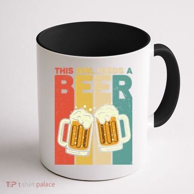 Vintage This Girl Needs A Beer Beer Lover Drinking Team Beer Gift Coffee Mug back
