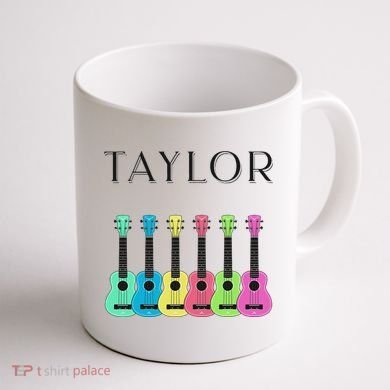 Vintage Taylor Guitar Classic Music Design Coffee Mug back