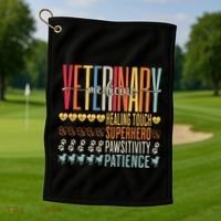 Vet Tech Gifts Veterinary Technician Gifts Appreciation Day Golf Towel thumb 1